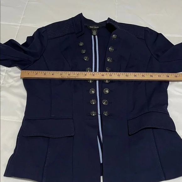 White House Black Market Navy Military Jacket - Picture 5 of 7